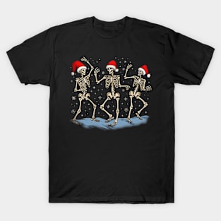 Skeletons Dancing Xmas Funny Christmas Skeletons Boys Kids T-Shirt